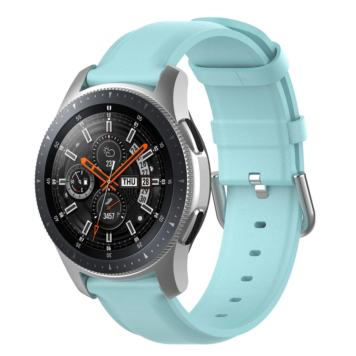 BStrap Leather Lux remienok na Xiaomi Watch S1 Active light blue