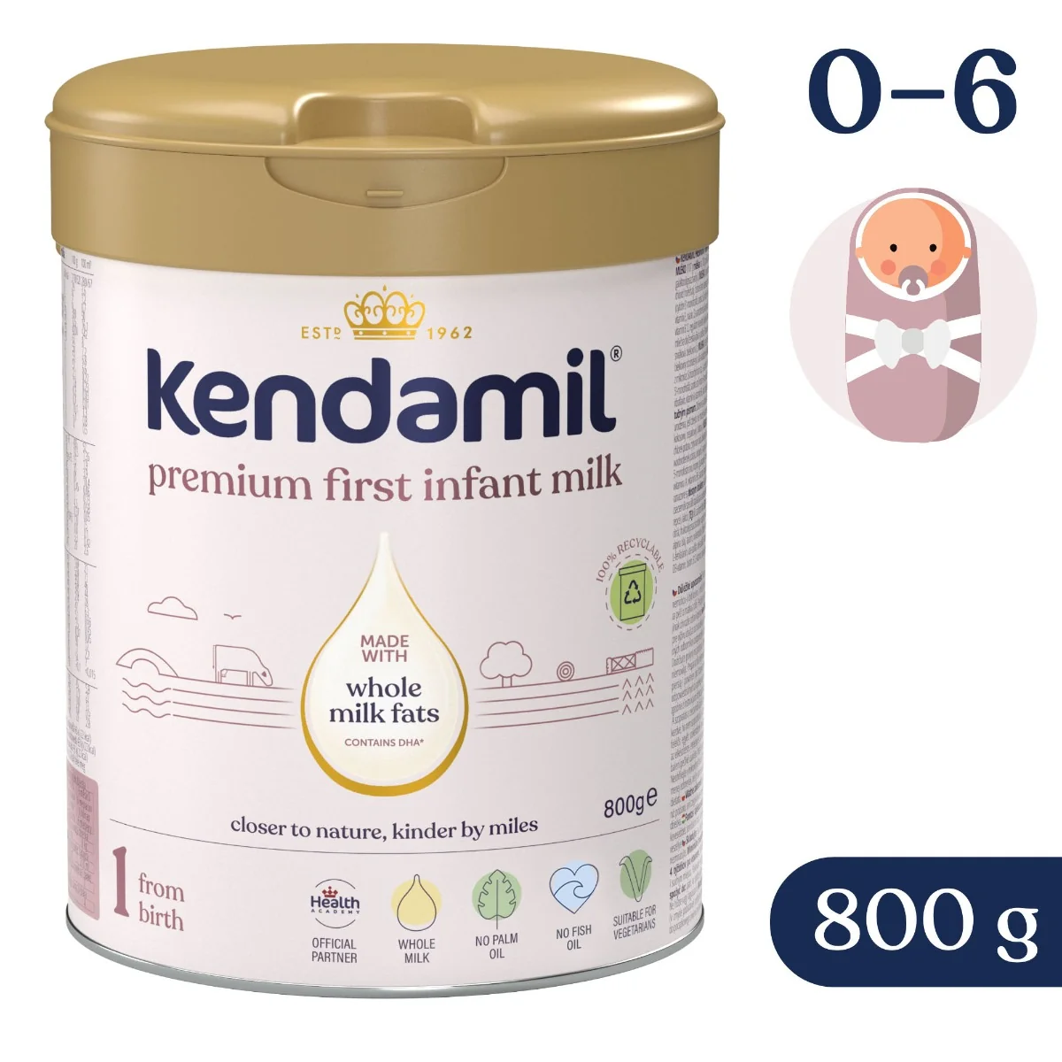 Kendamil Premium 1 (800 g) 1×800 g, detská výživa