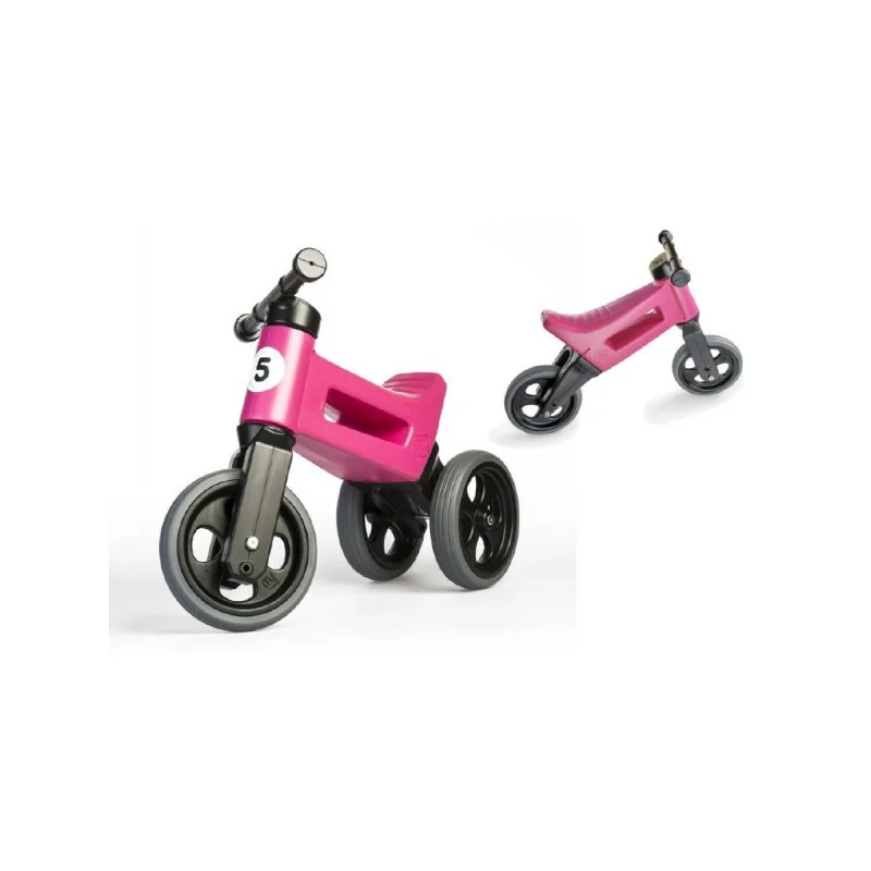 Teddies Odrážadlo FUNNY WHEELS Rider Šport ružové 2v1, výška sedla 28 / 30cm nosnosť 25kg 18m + v sáčku 