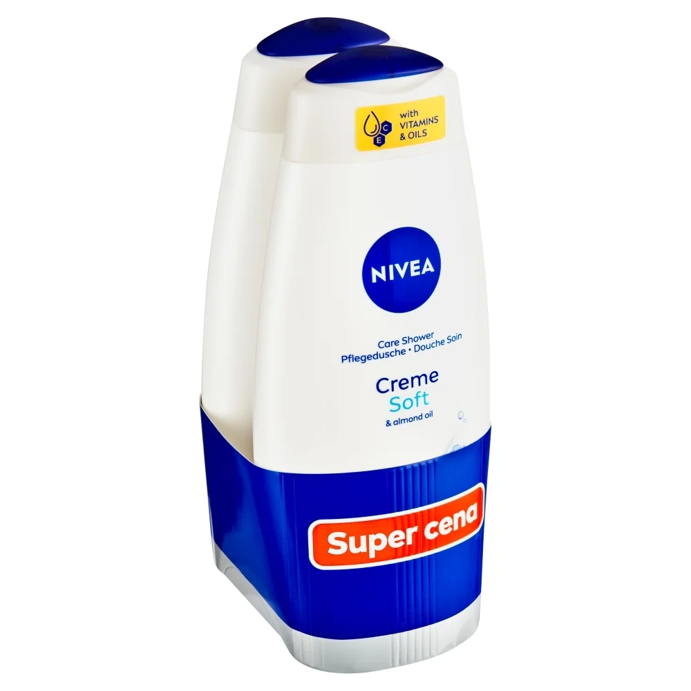 NIVEA Creme Soft Ošetrujúci sprchovací gél 2 x 500 ml