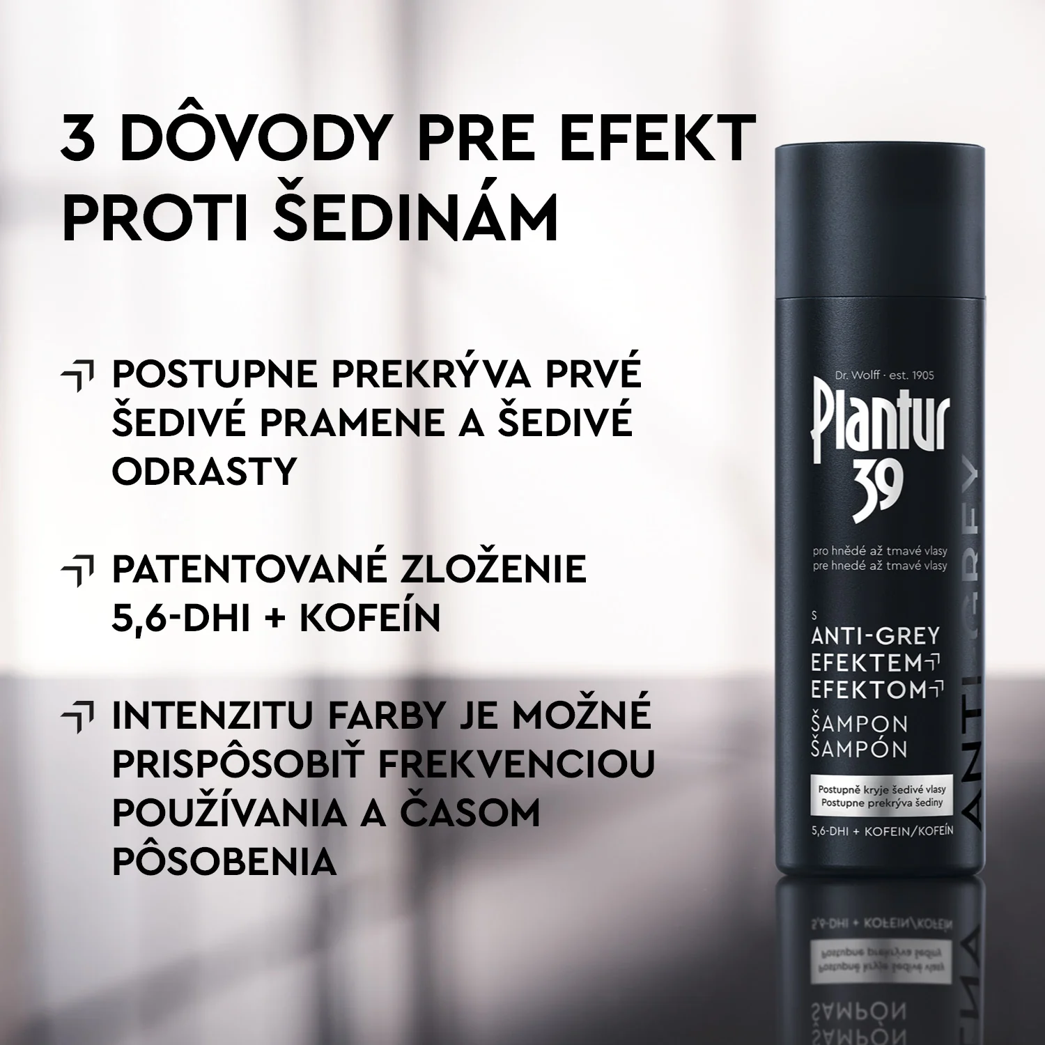 Plantur 39 Šampon s Anti-Grey efektem 1×200 ml, šampón proti šediveniu vlasov