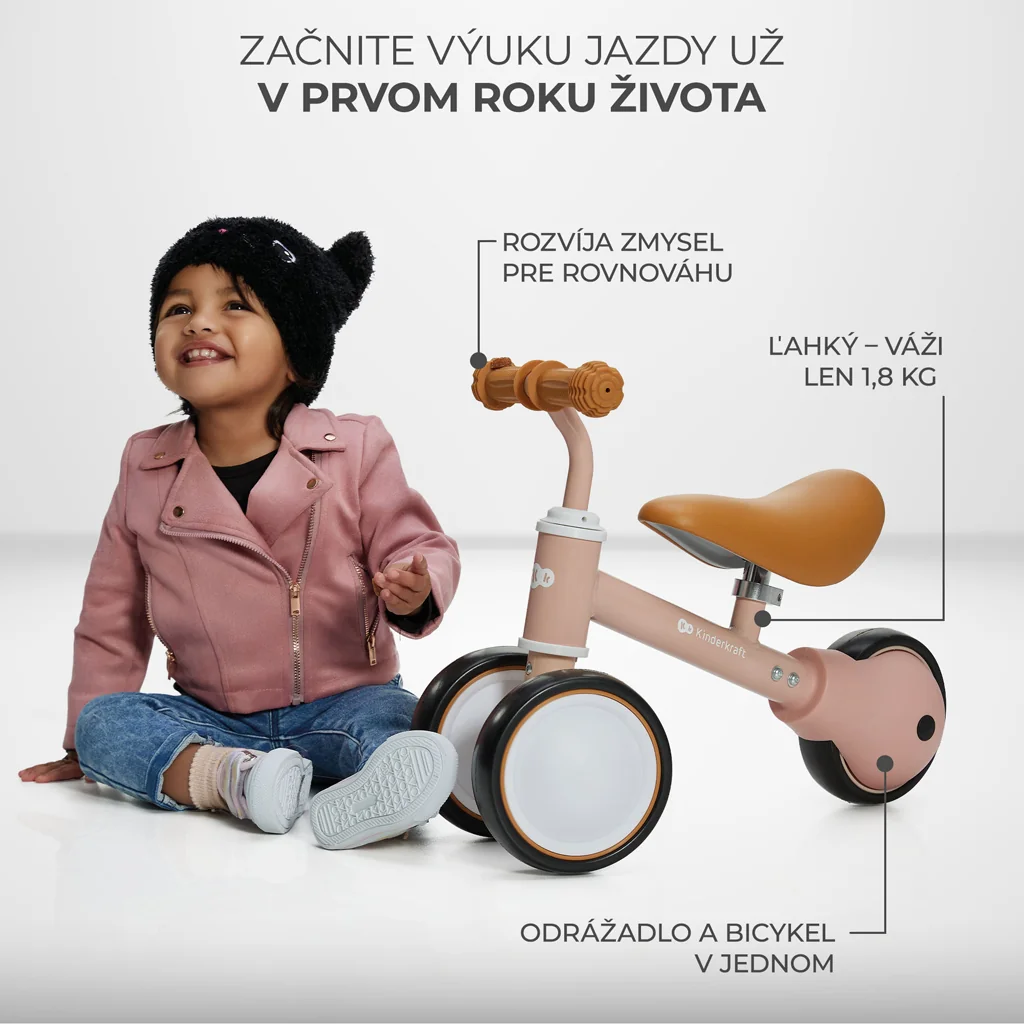 KINDERKRAFT Odrážadlo Cutie Beige 1×1 ks, odrážadlo