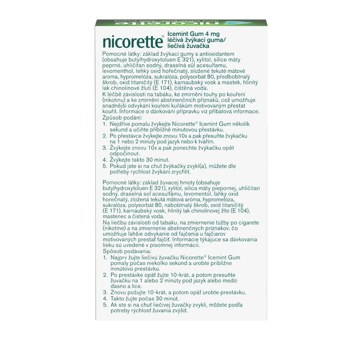 Nicorette® Icemint Gum 4 mg 1×30 ks, žuvačky