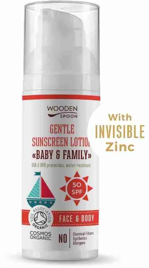 Wooden Spoon Opaľovacie telové mlieko Baby & Family SPF50 50 ml