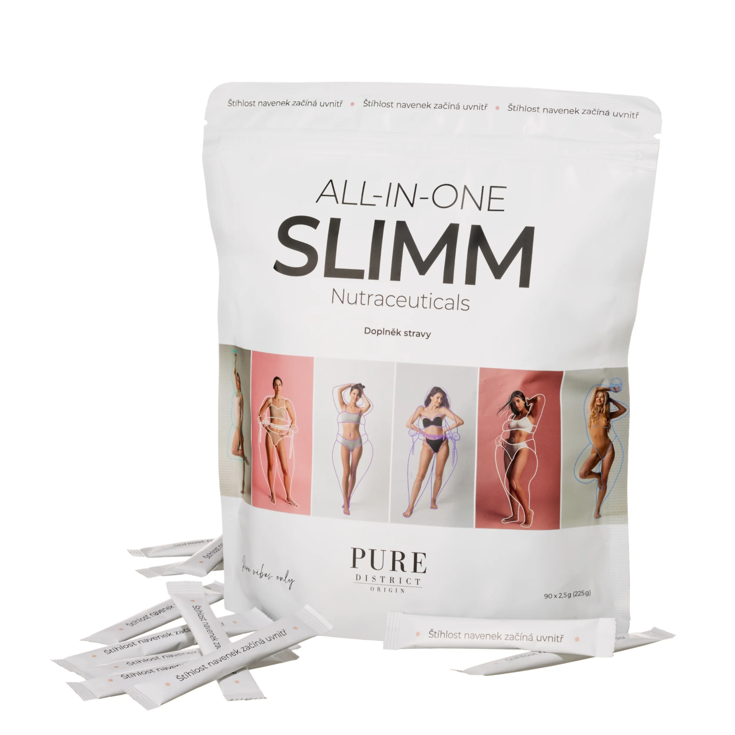 Pure District SLIMM ALL-IN-ONE Nutraceuticals 90×2,5 g, výživový doplnok