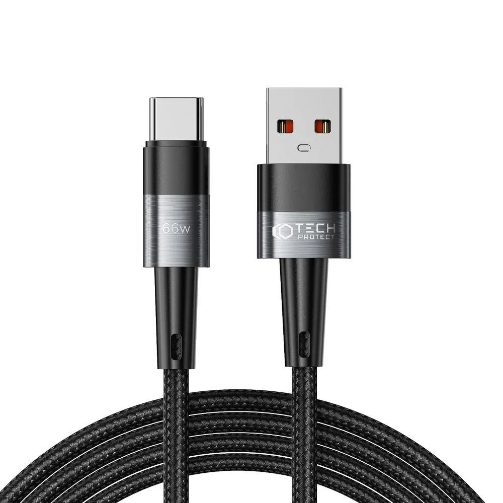 Tech-Protect Ultraboost kábel USB / USB-C 66W 6A 2m, šedý 