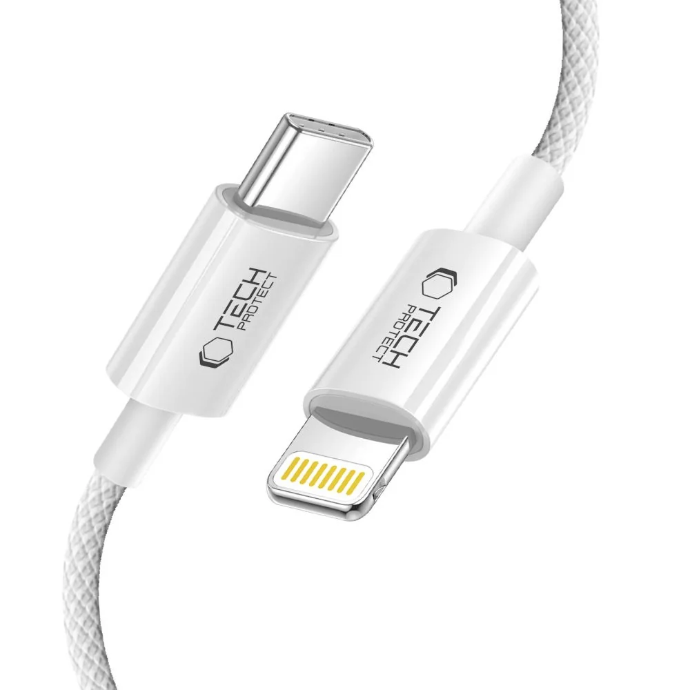 Tech-Protect Ultraboost Lite kábel USB-C / Lightning PD 27W / 3A 2m, s ivý