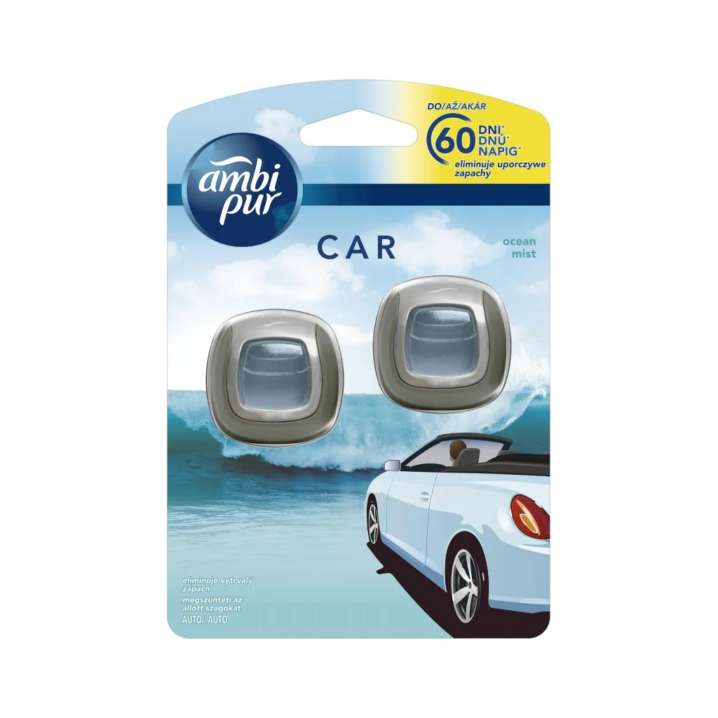 Ambi Pur Car Jaguar Ocean Mist 2ks DUO 1×2 ks, osviežovač vzduchu do auta