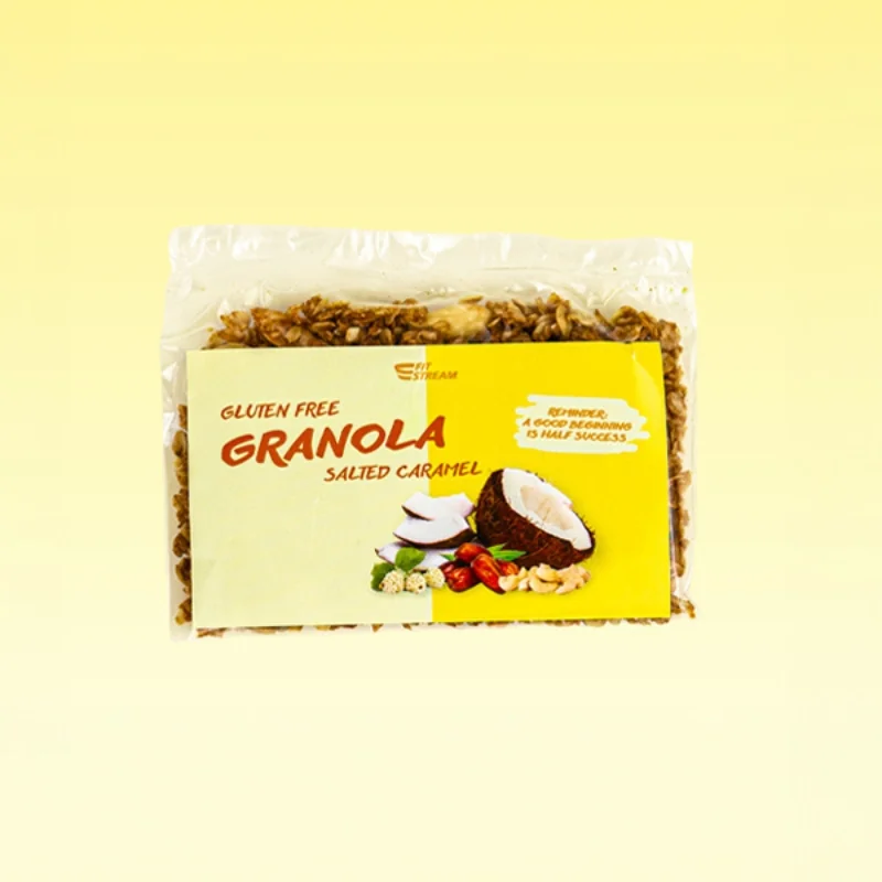 FitStream raňajkové kaše - Bezlepková granola slaný karamel (300g) 