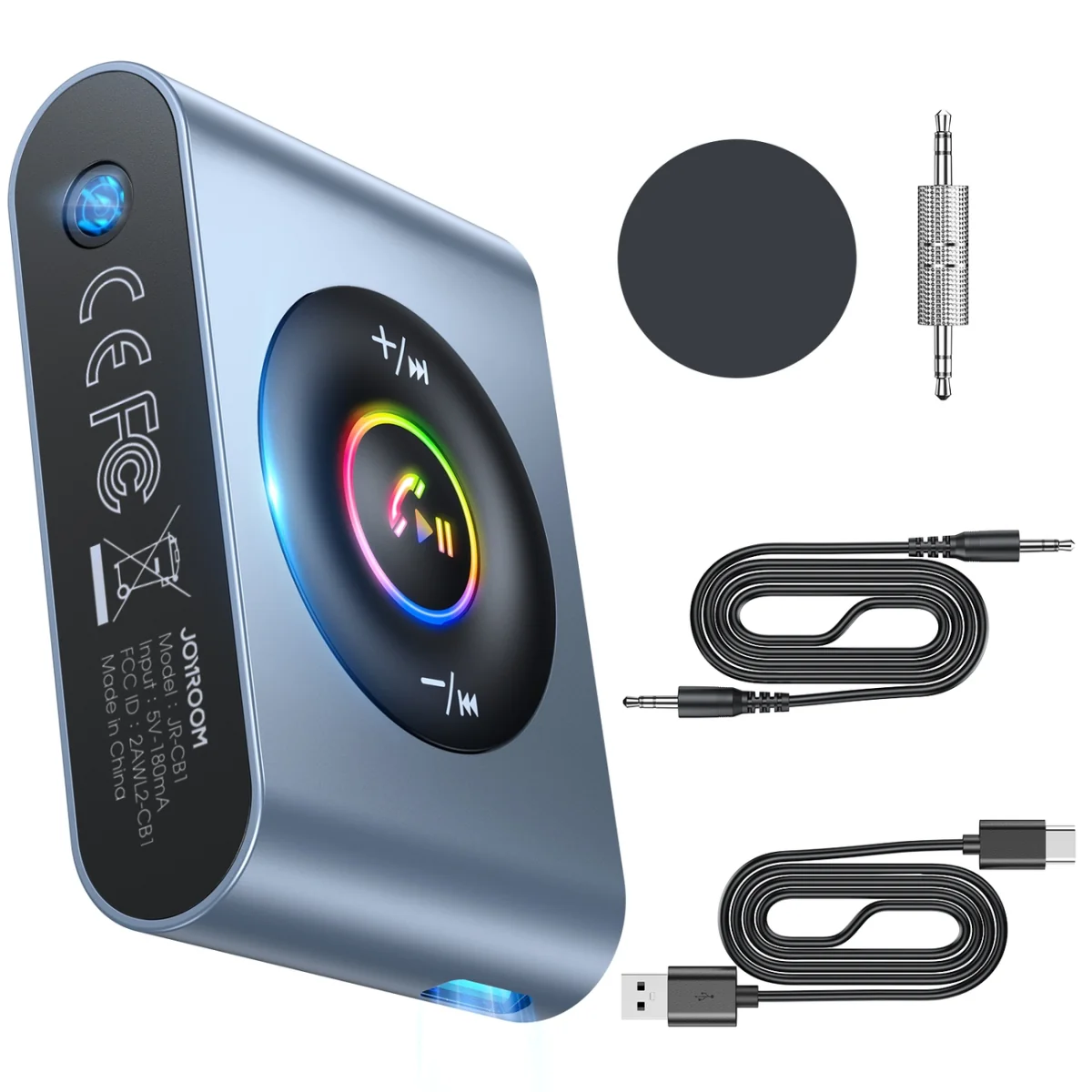 Joyroom JR-CB1 Bluetooth Transmitter 3.5mm mini jack, sivý 