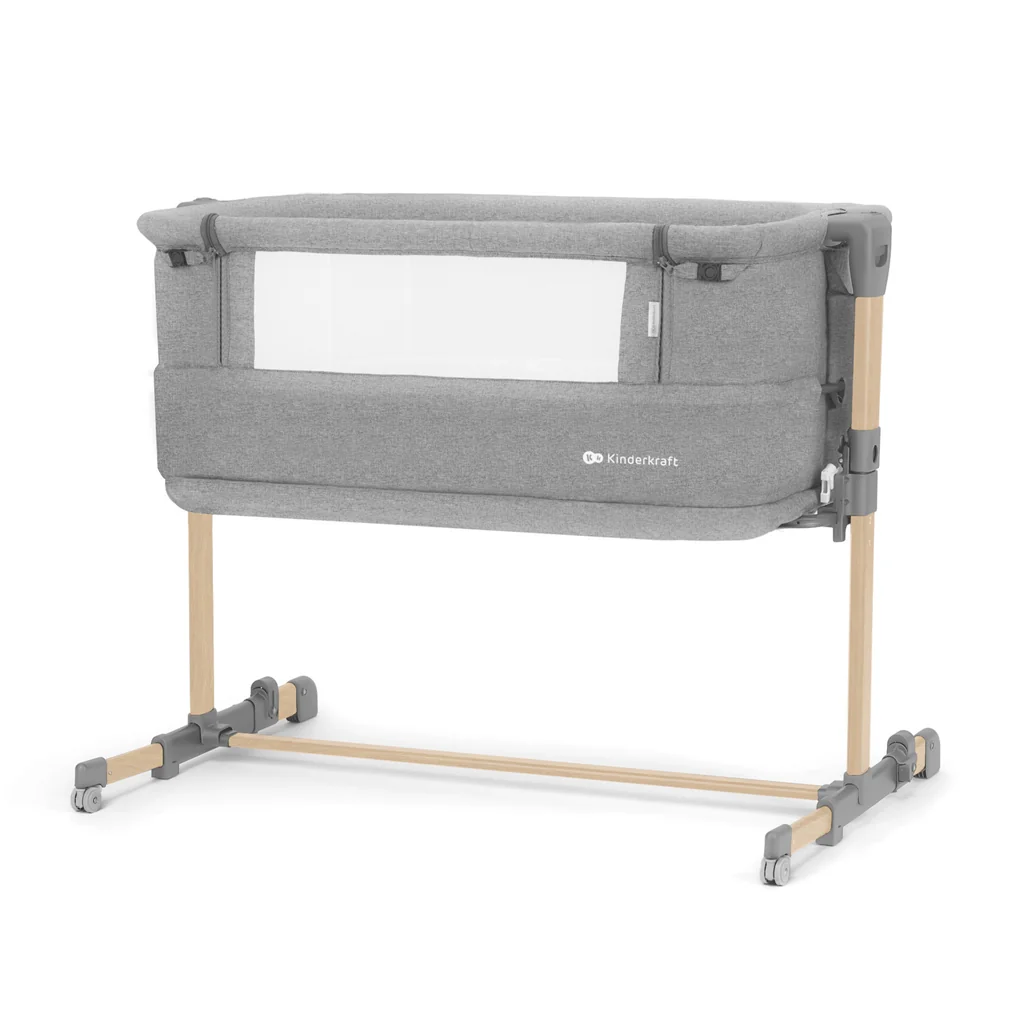 KINDERKRAFT Postieľka detská polohovateľná Neste grow Light Grey Full Wood 1×1 ks, polohovateľná postieľka