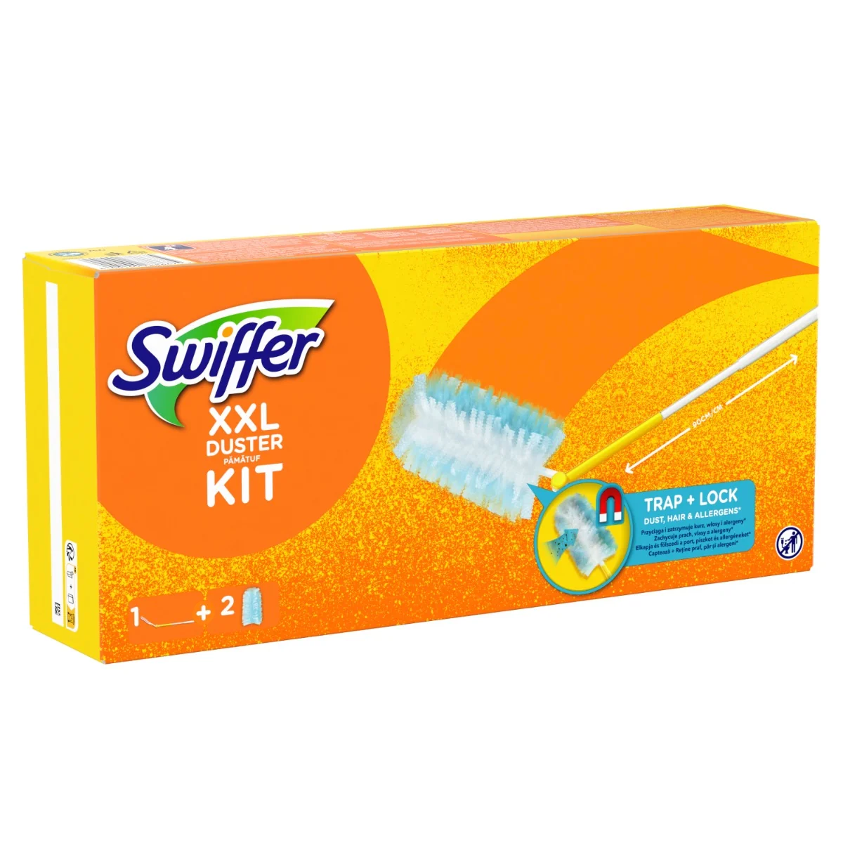 Swiffer Trap & Lock Súprava XXL Prachovky (1 Rukoväť + 2 Náhradných Prachoviek) 1×1 ks, súprava na utieranie prachu