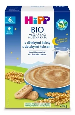 HIPP BIO MLIEČNA KAŠA Dobrú noc S detskými keksami