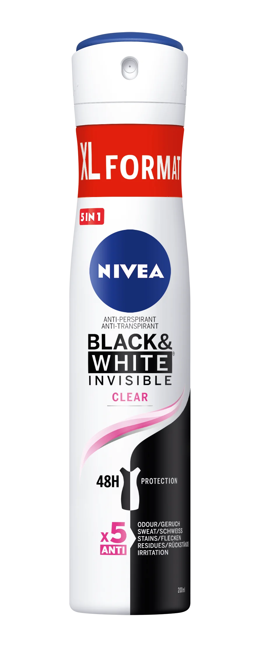 NIVEA Sprej AP Invisible For Black&White Clear 200ml