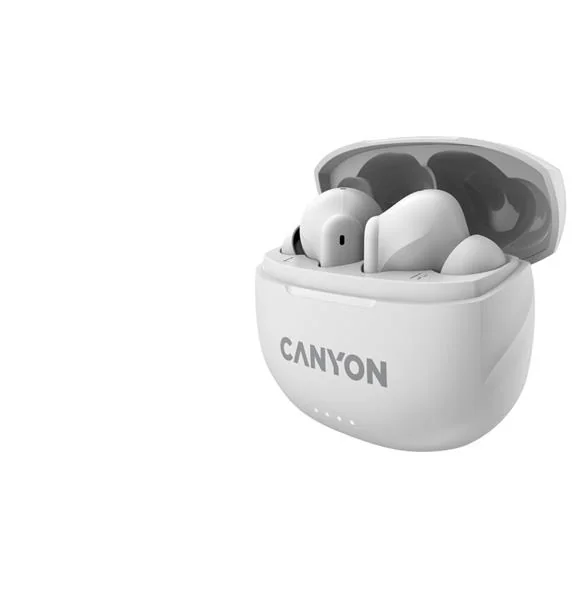 Canyon TWS-8, True Wireless Bluetooth slúchadlá do uší, nabíjacia stanica v kazete, biele 1×1 ks, slúchadlá