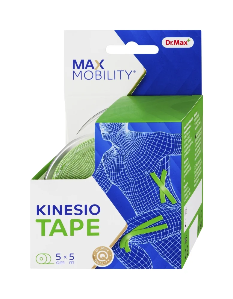 Dr. Max KINESIO TAPE 5CMX5M ZELENA 1×1 ks, kinesio tape