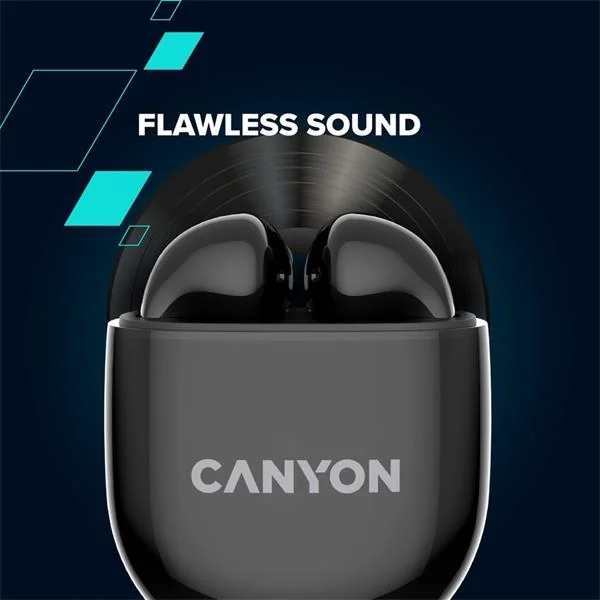 Canyon TWS-6, True Wireless Bluetooth slúchadlá do uší, nabíjacia stanica v kazete, čierne 1×1 ks, slúchadlá