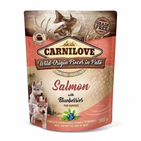 Carnilove Kapsička Dog Paté Salmon With Blueberries For Puppies 300g