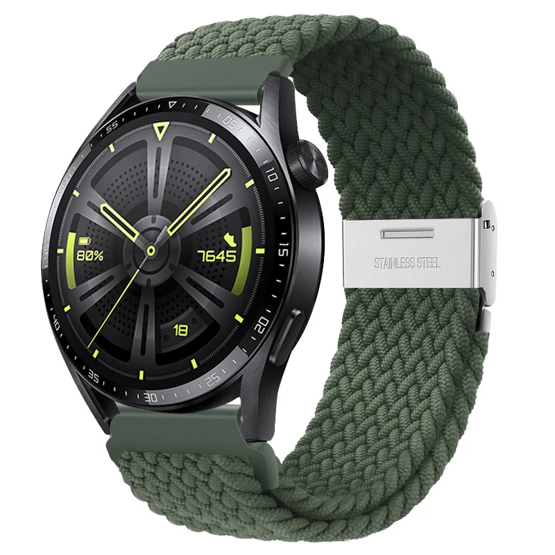 BStrap Elastic Nylon 2 remienok na Xiaomi Amazfit GTR Mini, olive green