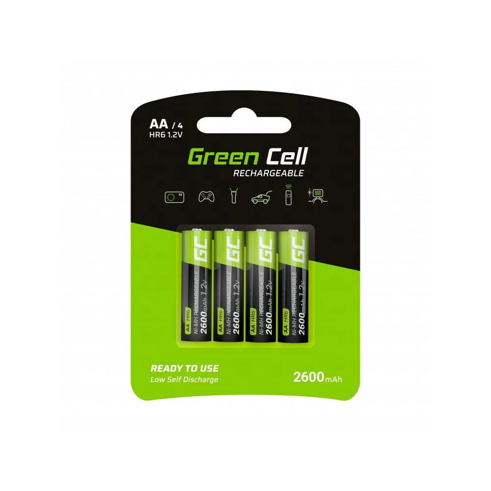 Green Cell GR01 4x AA HR6 nabíjateľné batérie 2600 mAh