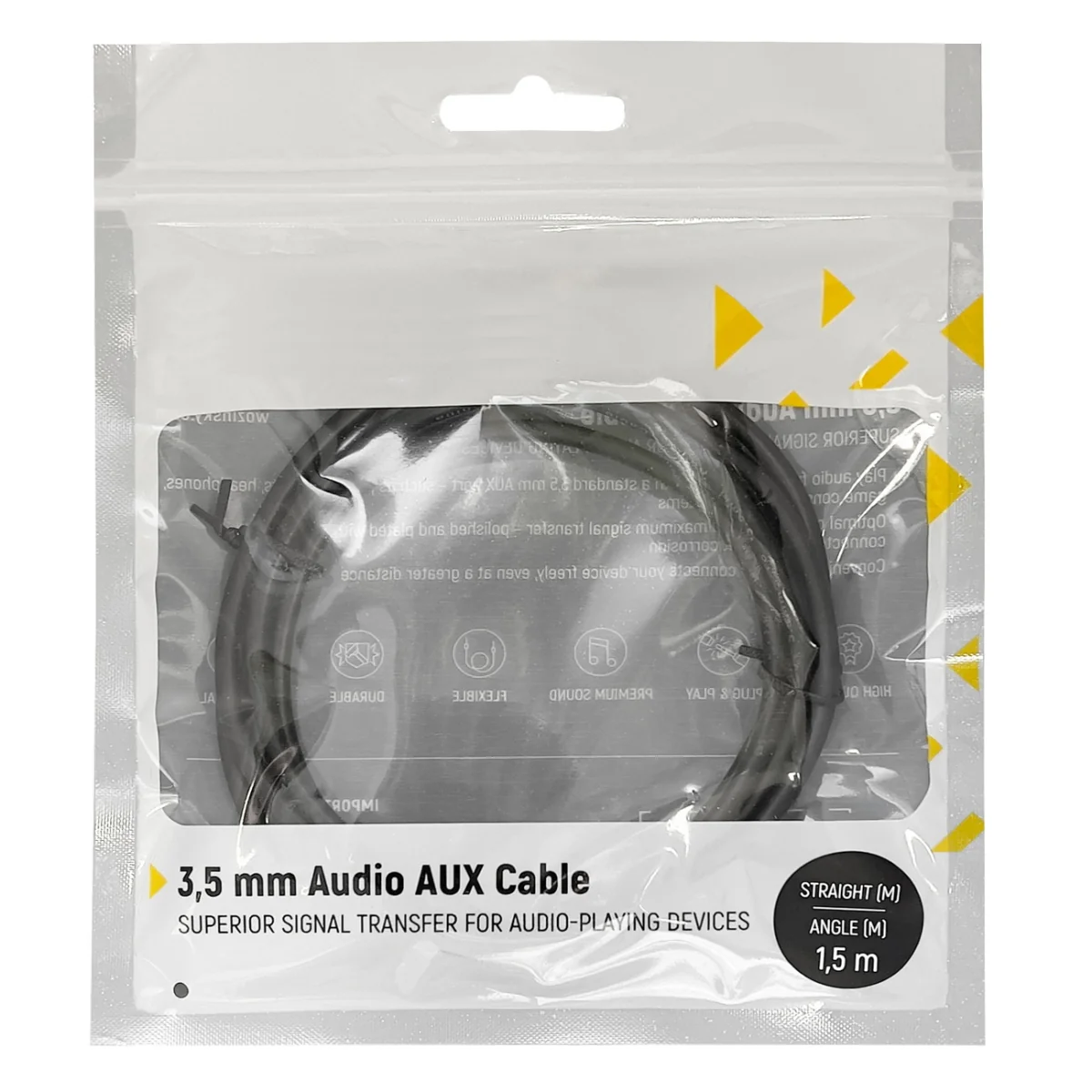 MG Angled audio kábel 3.5mm mini jack M/M 1.5m, čierny 