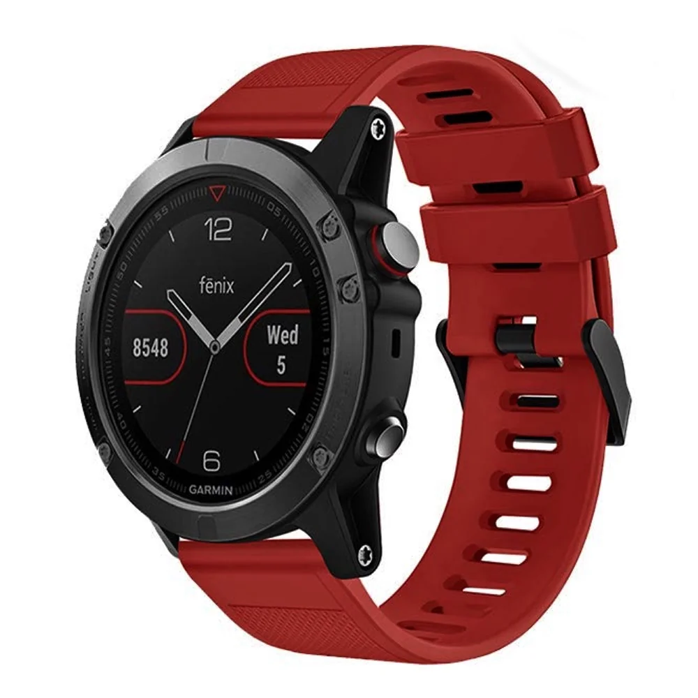 BStrap Silicone Acton remienok na Garmin Fenix 5x / 5x Plus / 6x / 6x Pro / 7x / 8 51mm, dark red