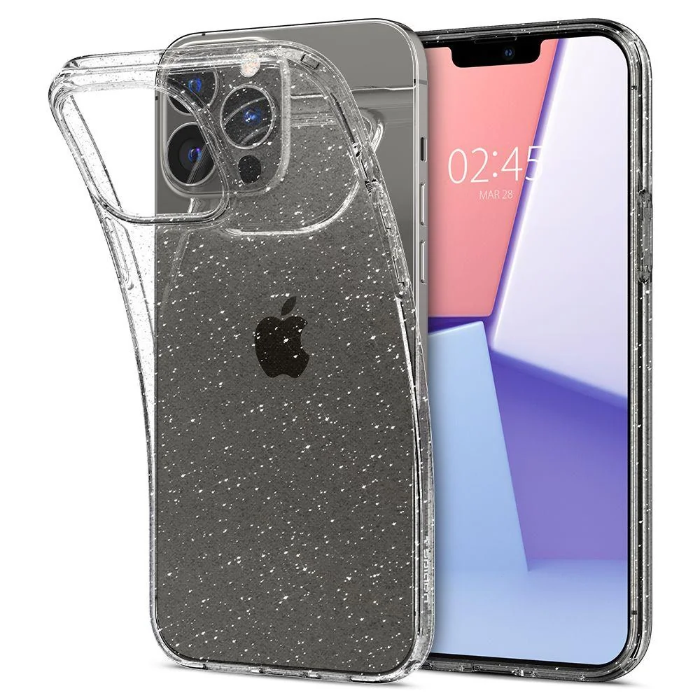 Spigen Liquid Crystal silikónový kryt na iPhone 13 Pro, glitter priesvitný