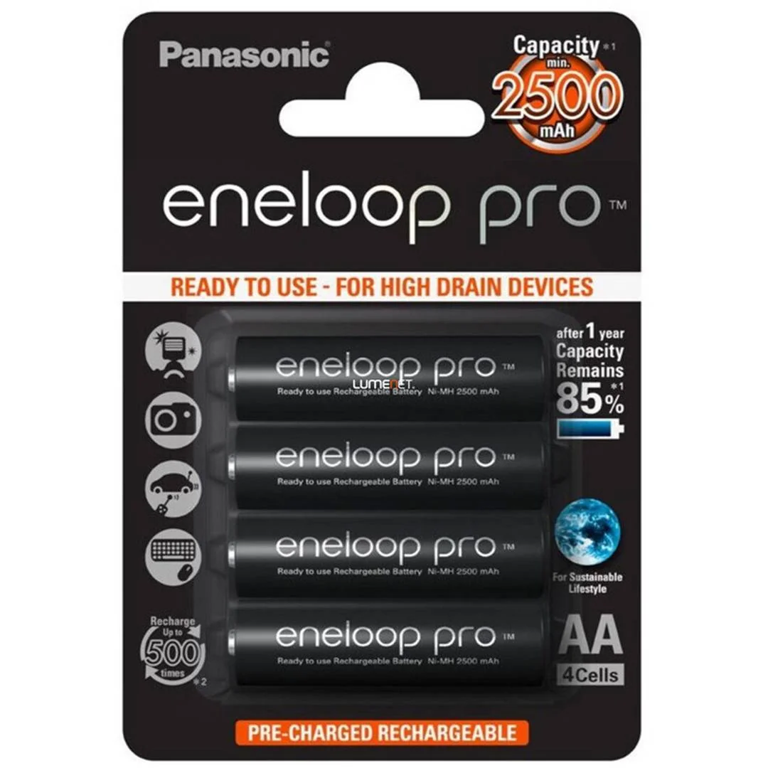 PANASONIC R6 ENELOOP PRO 2500MAH AA batérie 4ks