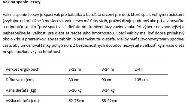 ERGOPOUCH Vak na spanie organická bavlna Jersey Oatmeal Marle 8-24 m, 8-14 kg, 2,5 tog 1×1 ks, vak na spanie