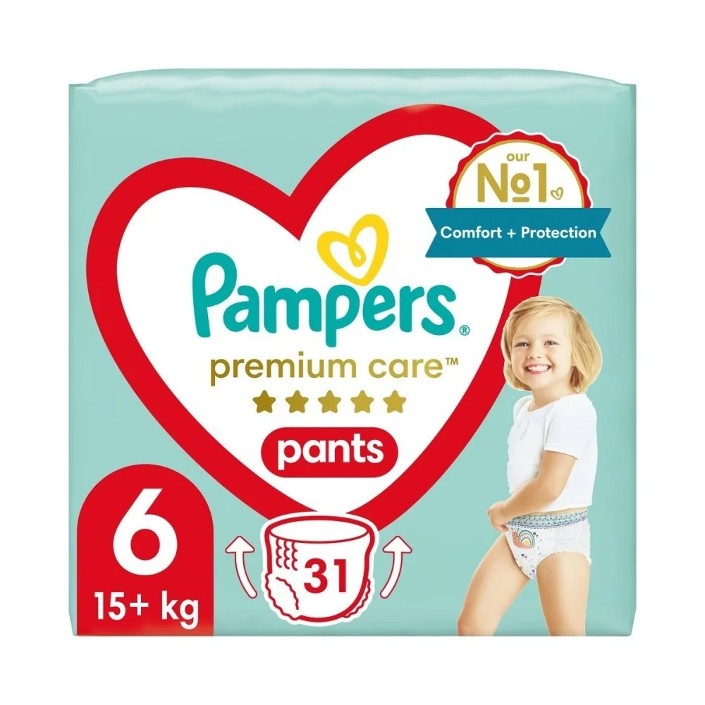 Pampers premium care Pants S6 31ks (15+kg) 1×31 ks, plienky