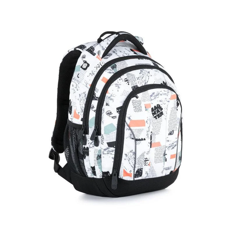 BAGMASTER - Školský batoh Supernova 21 A White /Black /Orange