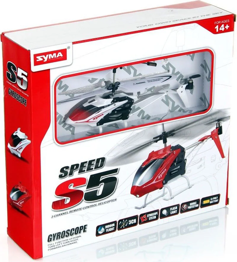 RC Vrtuľník SYMA S5 - SYMA S5 3CH Biely Diaľkovo Ovládaný RC Vrtuľník