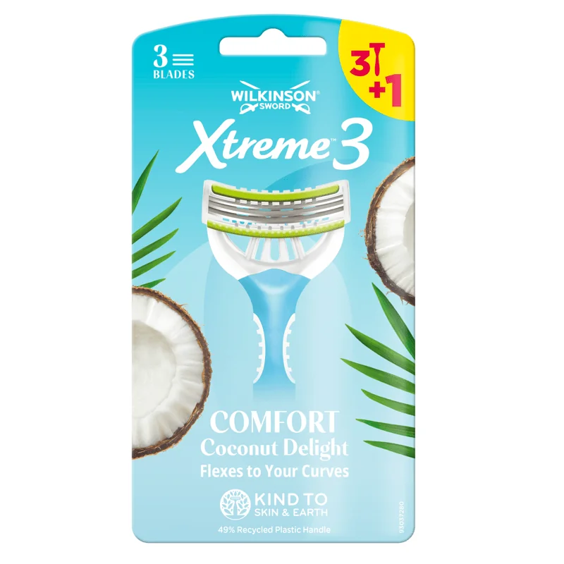 Wilkinson Xtreme 3 Comfort Coconut Delight dámsky holiaci strojček 4ks (W302152500)