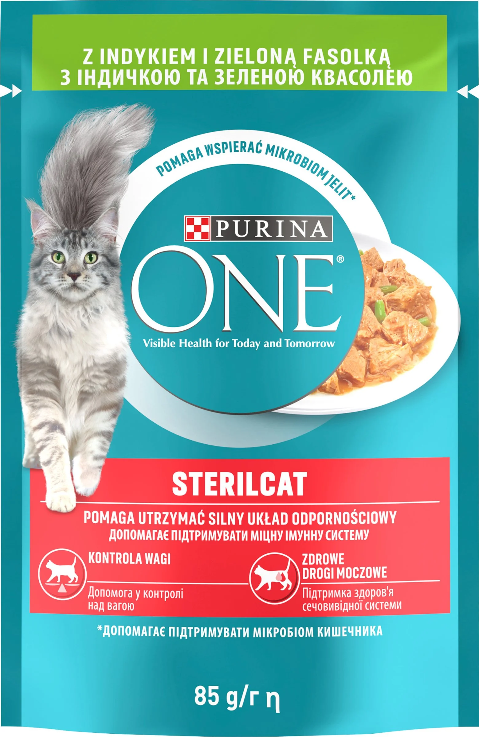 PURINA ONE Sterilcat mini filetky s morkou a zelenými fazuľkami v šťave 24x85g