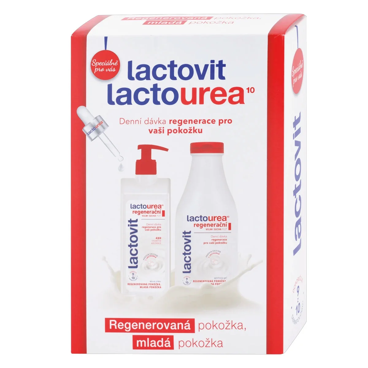 LACTOVIT darčeková kazeta regeneračná sprchový gél 500 ml a telové mlieko 400 ml Regeneračná (sprchový gél 500ml +  telové mlieko 400ml)