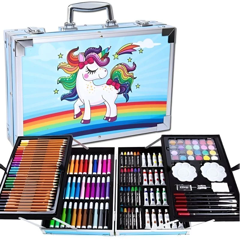 LIVEFY Art Kit sada pre maľovanie v kufríku pre deti 145ks, modrá 