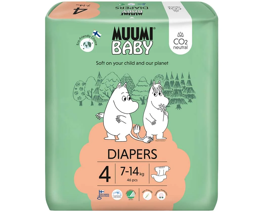 Muumi Baby 4 Maxi 7-14 kg, eko plienky 46 ks