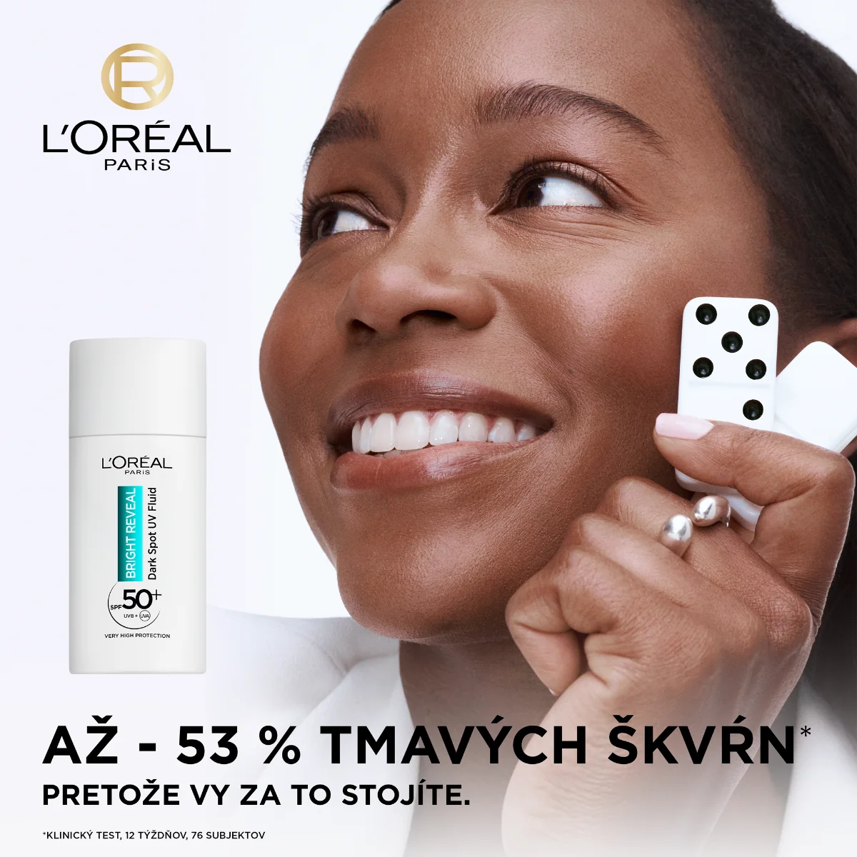 L'Oréal Paris Bright Reveal denní Anti-UV fluid SPF 50+ proti tmavým škvrnám 1×50 ml, denný krém