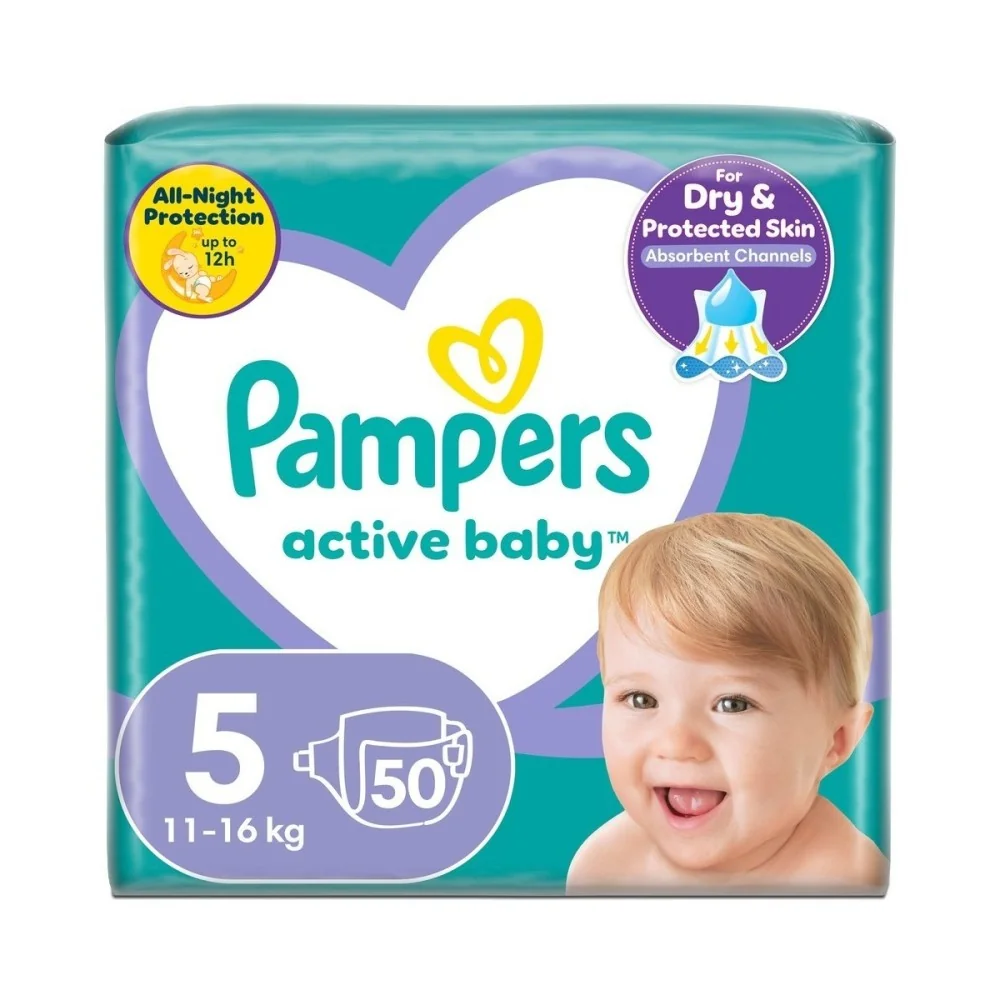 Pampers Active Baby MP S5 1×50 ks, veľkosť S5, detské plienky