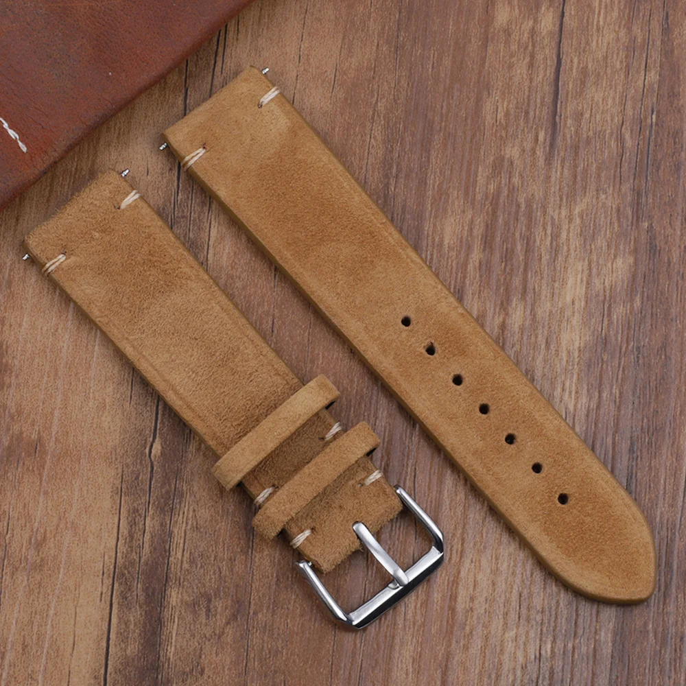 BStrap Suede Leather remienok na Garmin Vivoactive 5 brown