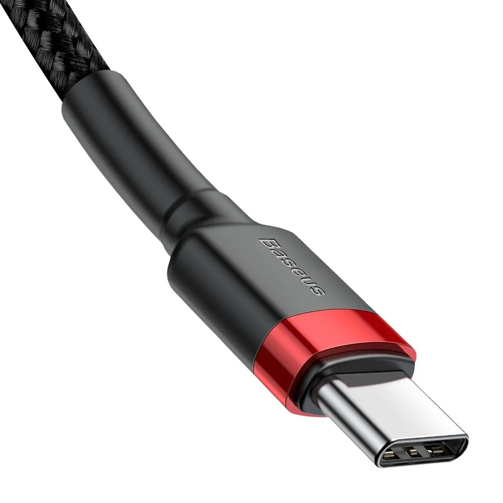 Baseus Cafule kábel USB-C / USB-C 60W QC 3.0 1m, čierny/červený 