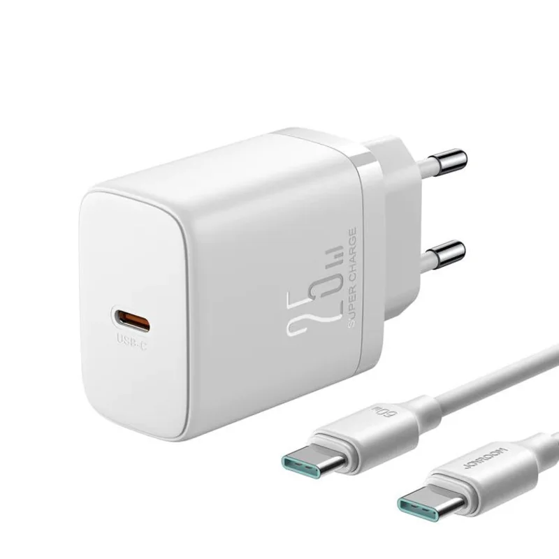 Joyroom JR-TCF11 sieťová nabíjačka USB-C 25W + kábel USB-C 1m, biela 