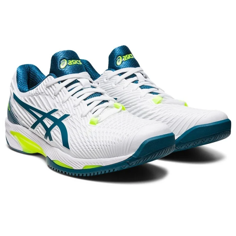 Asics Solution Speed FF 2 Pánska tenisová obuv, biela/zelená, veľ. 44,5 109374-445