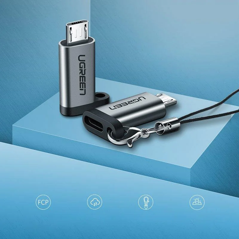 Ugreen US282 adaptér USB-C / micro USB, šedý 