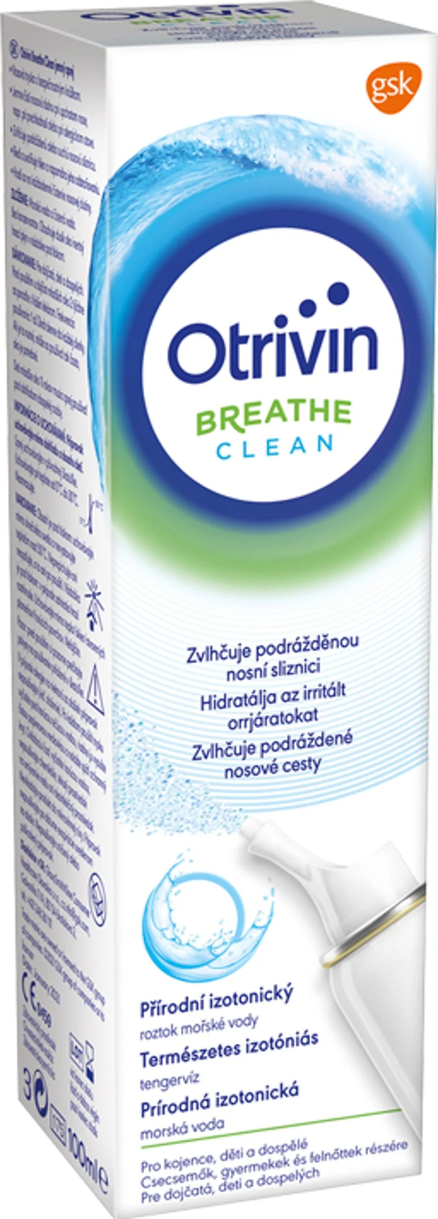 Otrivin Breathe Clean 1x100 ml, izotonická morská voda na čistenie nosa