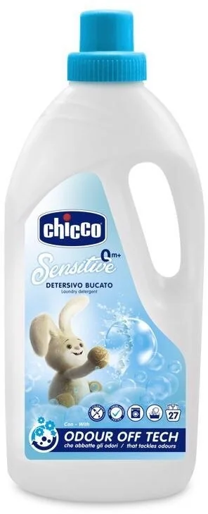 6x CHICCO Prostriedok prací detský Sensitive 1,5 l (27 praní) 6×1500 ml, prací prostriedok