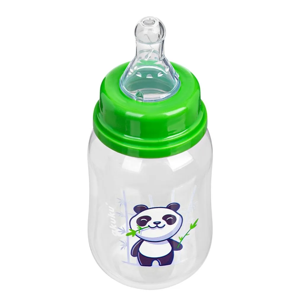 Fľaša s obrázkom Akuku 125 ml panda zelená , 20C50109 