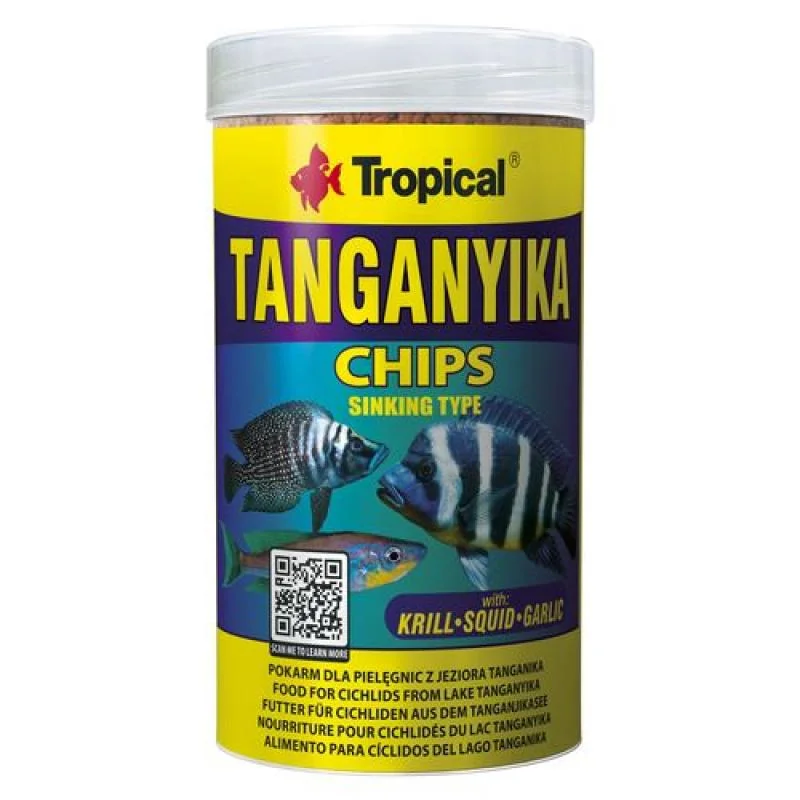 TROPICAL Tanganyika Chips 250ml/130g základné krmivo pre všežravé a mäsožravé cichlidy 