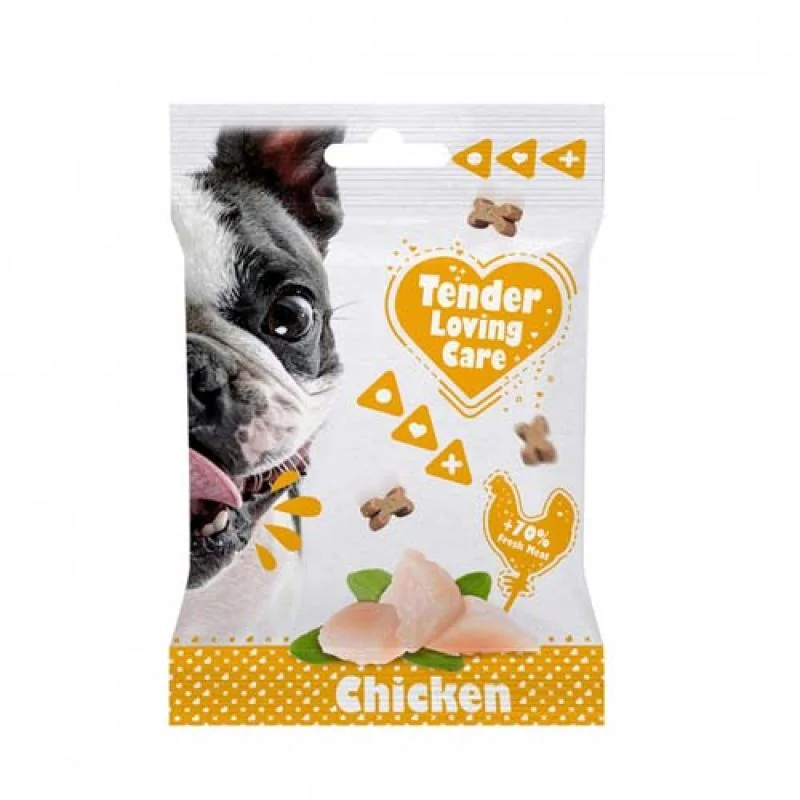 DUVO+ Tender Loving Care Mäkká pochúťka pre psov s kuracím mäsom 100g 