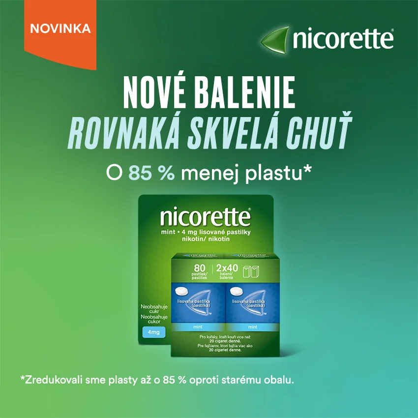 Nicorette® Mint lisované pastilky 4 mg 2×40 ks, lisované pastilky